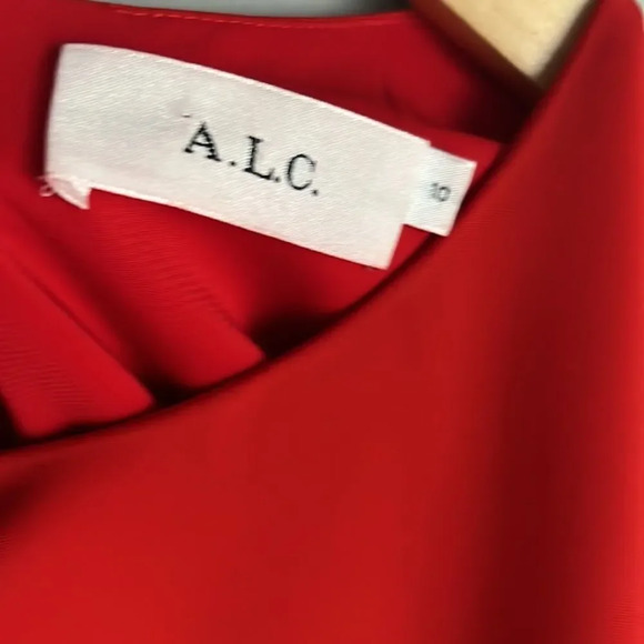 ALC Clarence Ruffled Front Dress Red - Picture 5 of 12